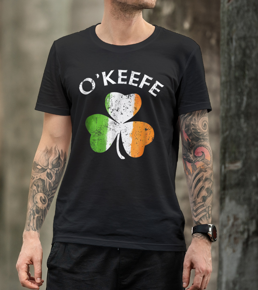 O'Keefe Irish Shamrock Tricolor Flag T-Shirt