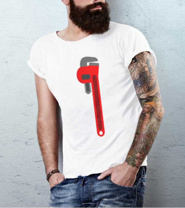 Plumber Tool Pipefitter Pipe Wrench Red T-Shirt