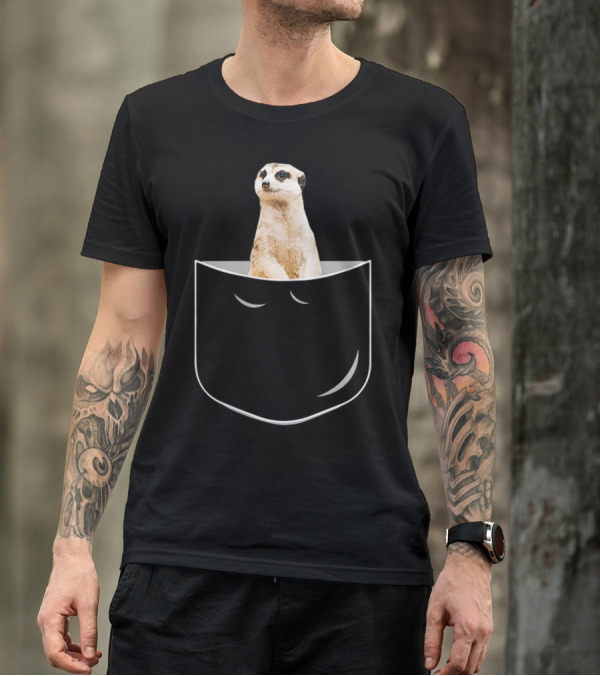 Pocket Meerkat Funny Meerkat In Pocket Standing Cute Wildlife Surrogate T-Shirt
