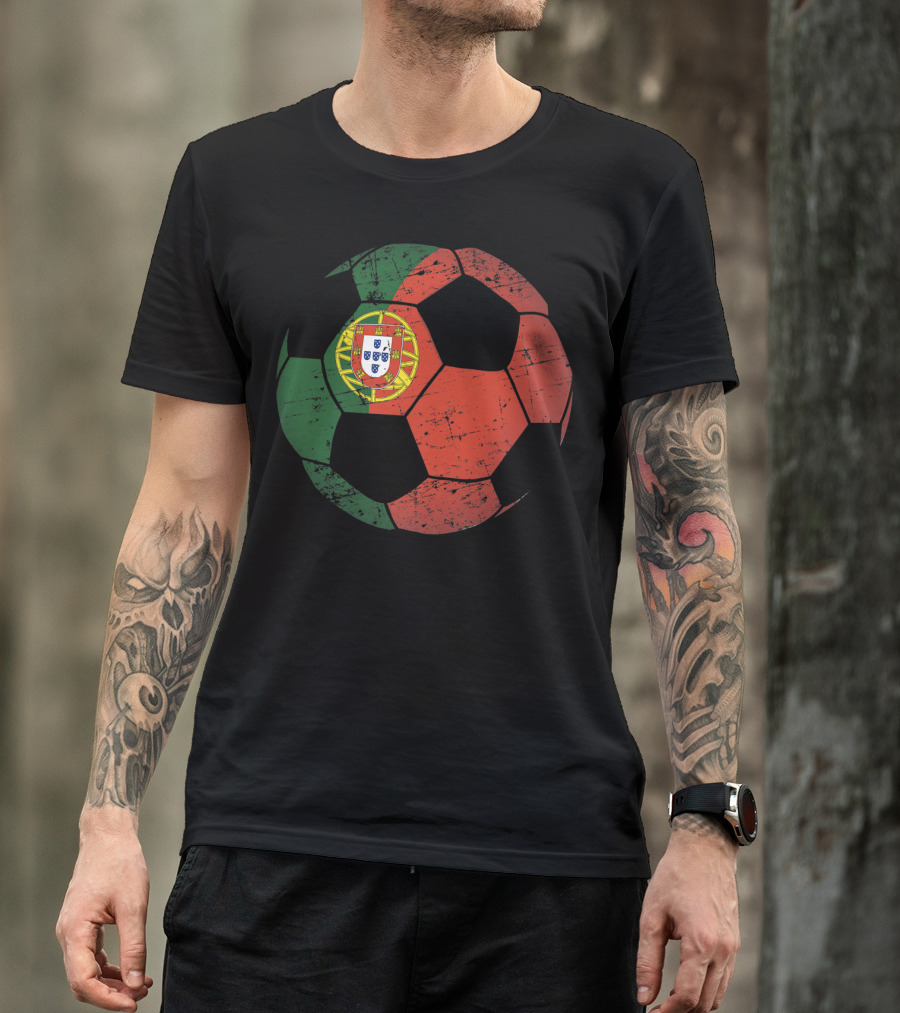 Portugal Soccer Ball Flag Jersey Portugues Football Emblem T-Shirt
