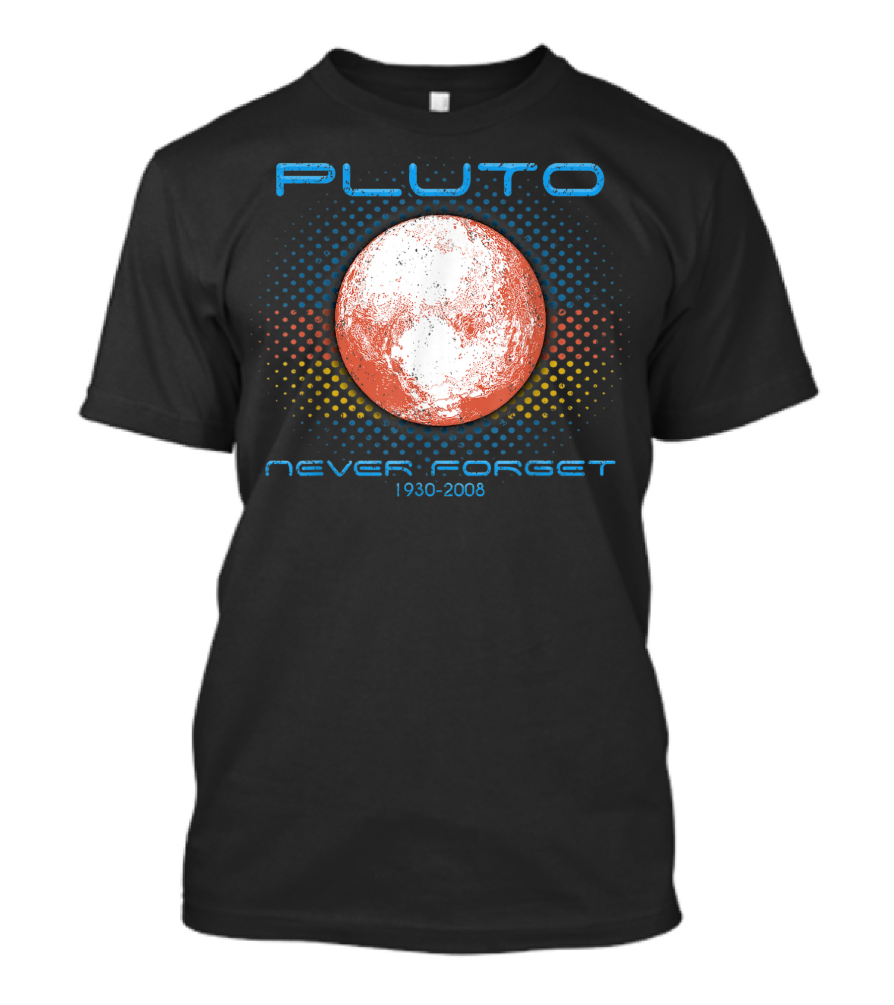 Pluto Never Forget 1930-2008 Vintage Retro Space T-Shirt