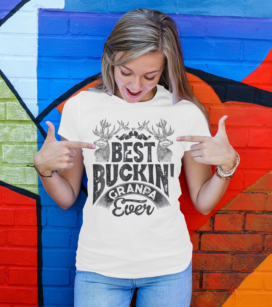 Best Buckin Grandpa Ever Hunting Hunter T-Shirt