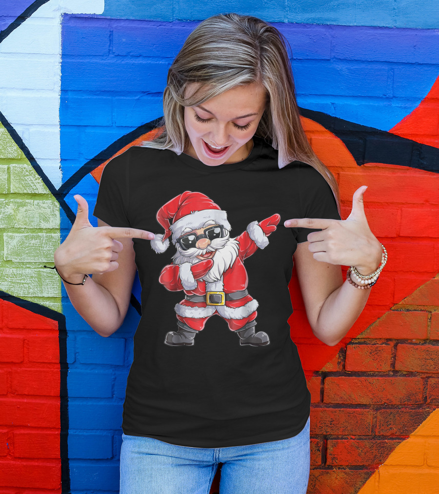 Santa Dab With Sunglasses Joyful Holiday T-Shirt