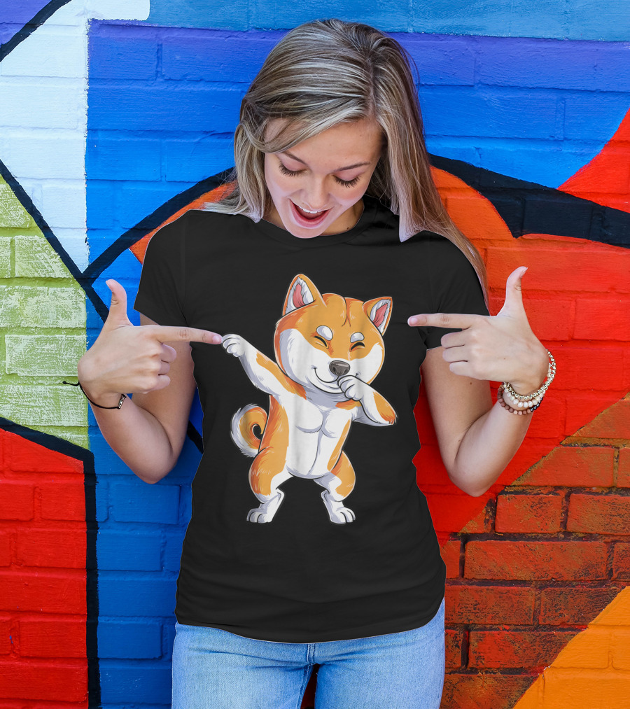 Dabbing Shiba Inu Kids Boys Puppy Dance T-Shirt