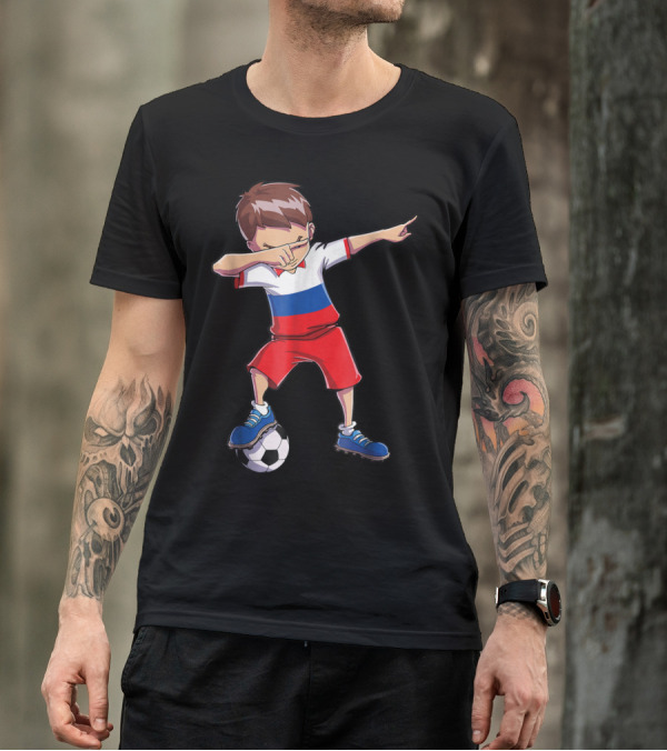 Dabbing Soccer Russia Russian Football Player T-Shirt