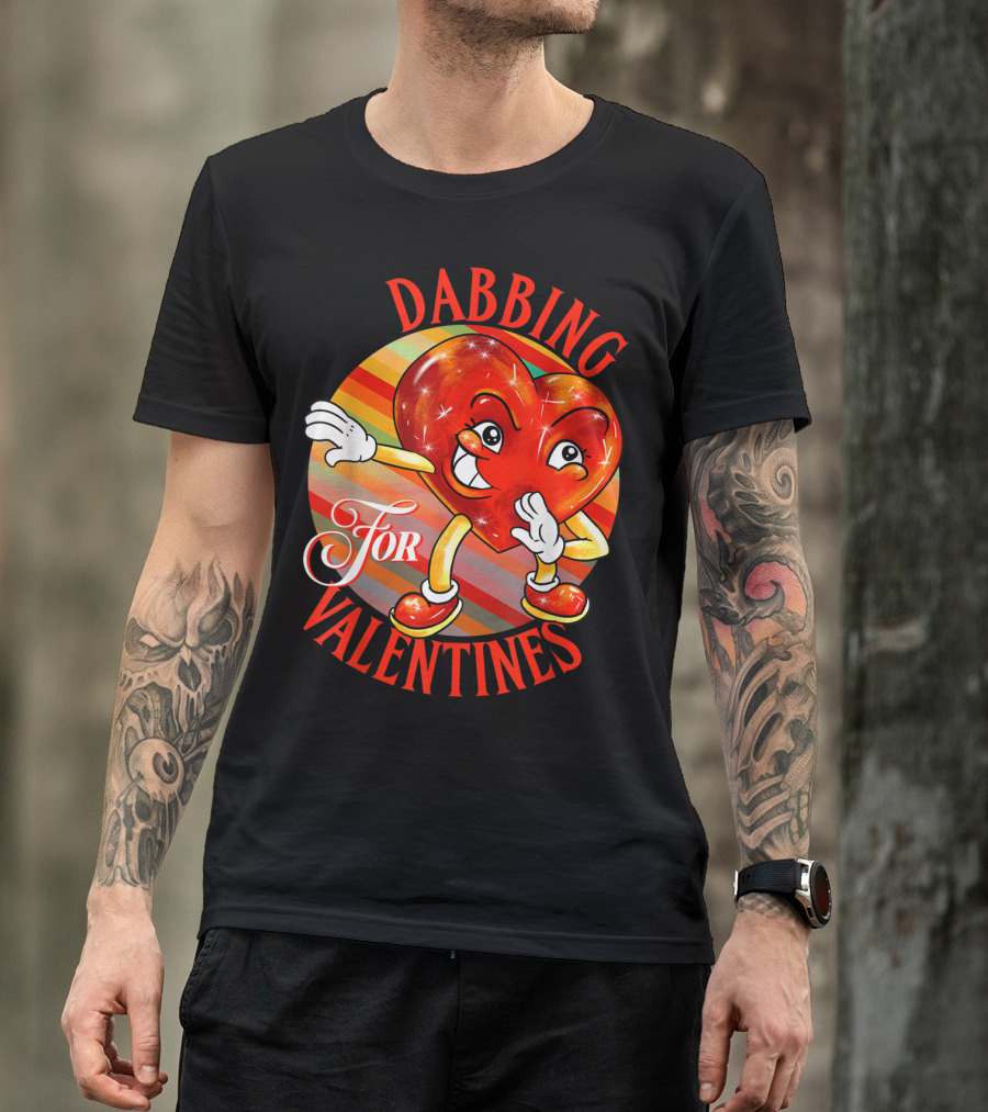Dabbing Heart For Valentines Vintage Sunrise T-Shirt