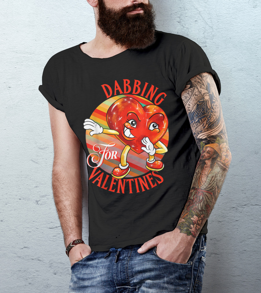 Dabbing Heart For Valentines Vintage Sunrise T-Shirt