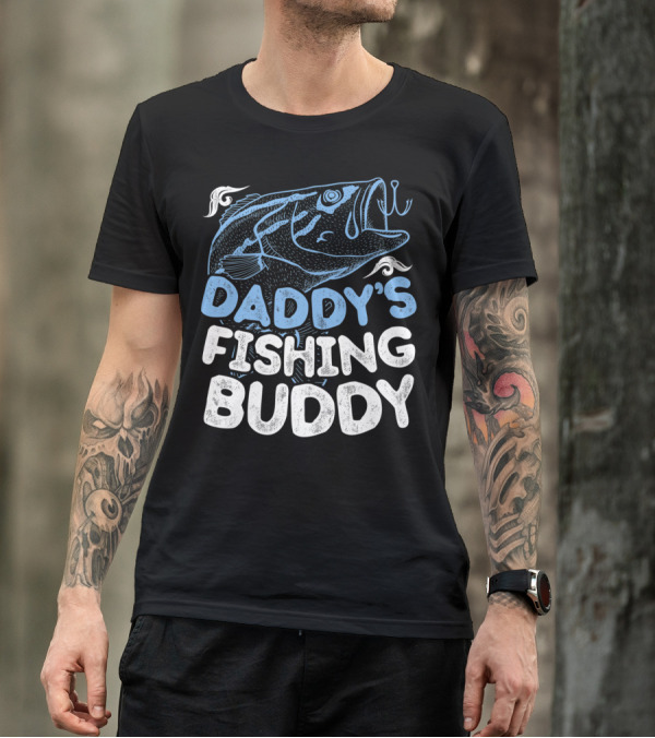 Daddy's Fishing Buddy Kids Fishing Fish Hook Fun T-Shirt