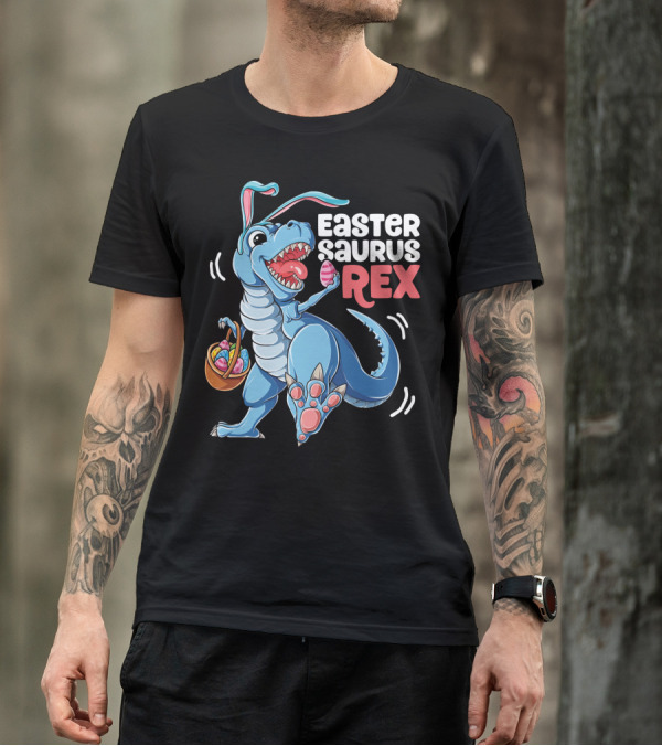 Easter Saurus Rex Bunny Dinosaur With Eggs T-Shirt