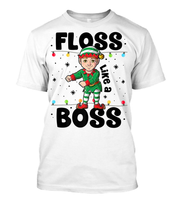 Floss Like A Boss Christmas Boys Elf Flossing T-Shirt