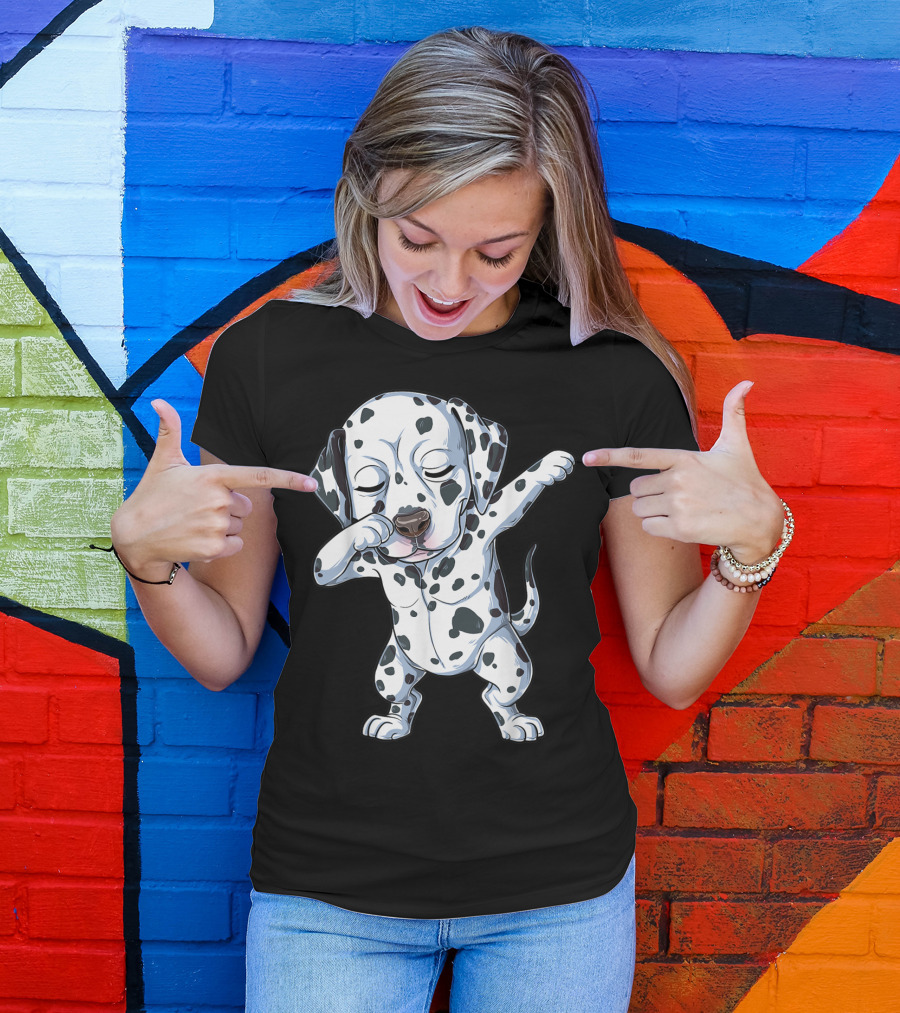 Dalmatian Dabbing Dog Lover Kids Boys Dab T-Shirt