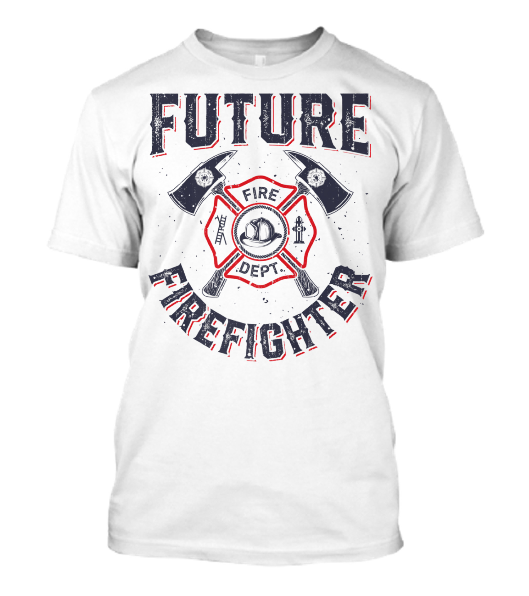Future Firefighter Kids Boys Youth Men Funny Fire Dept Maltese Cross Axes T-Shirt
