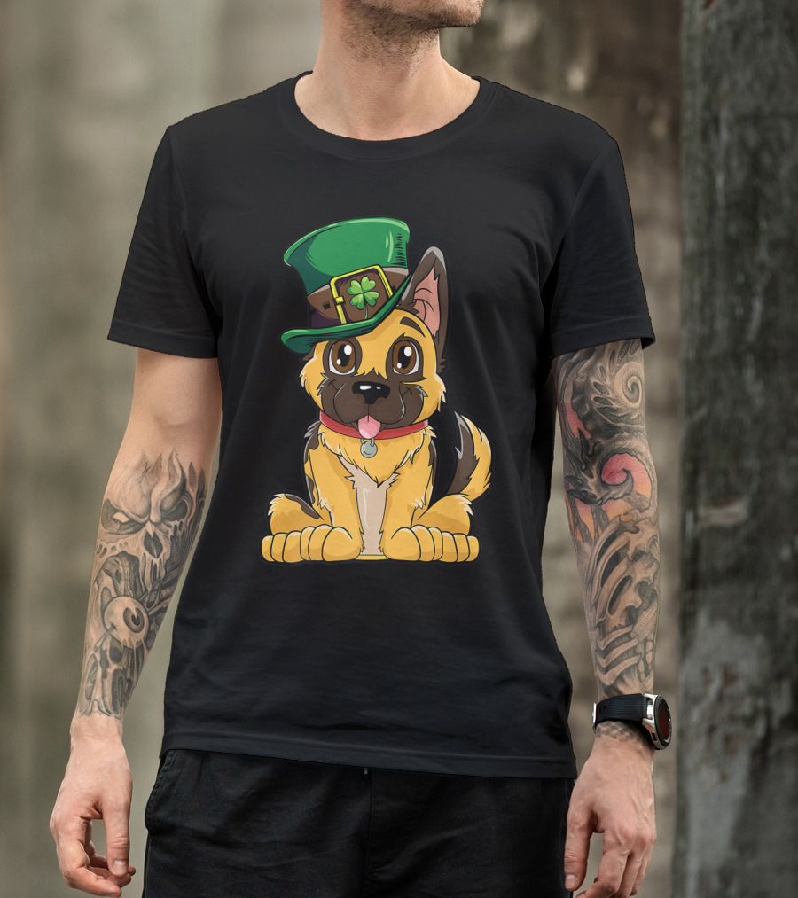 German Shepherd Dog Leprechaun St Patricks Day T-Shirt