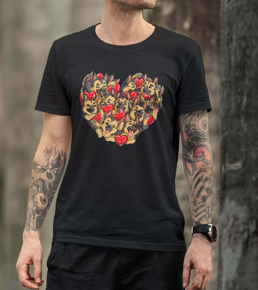 German Shepherd Heart Valentine T-Shirt