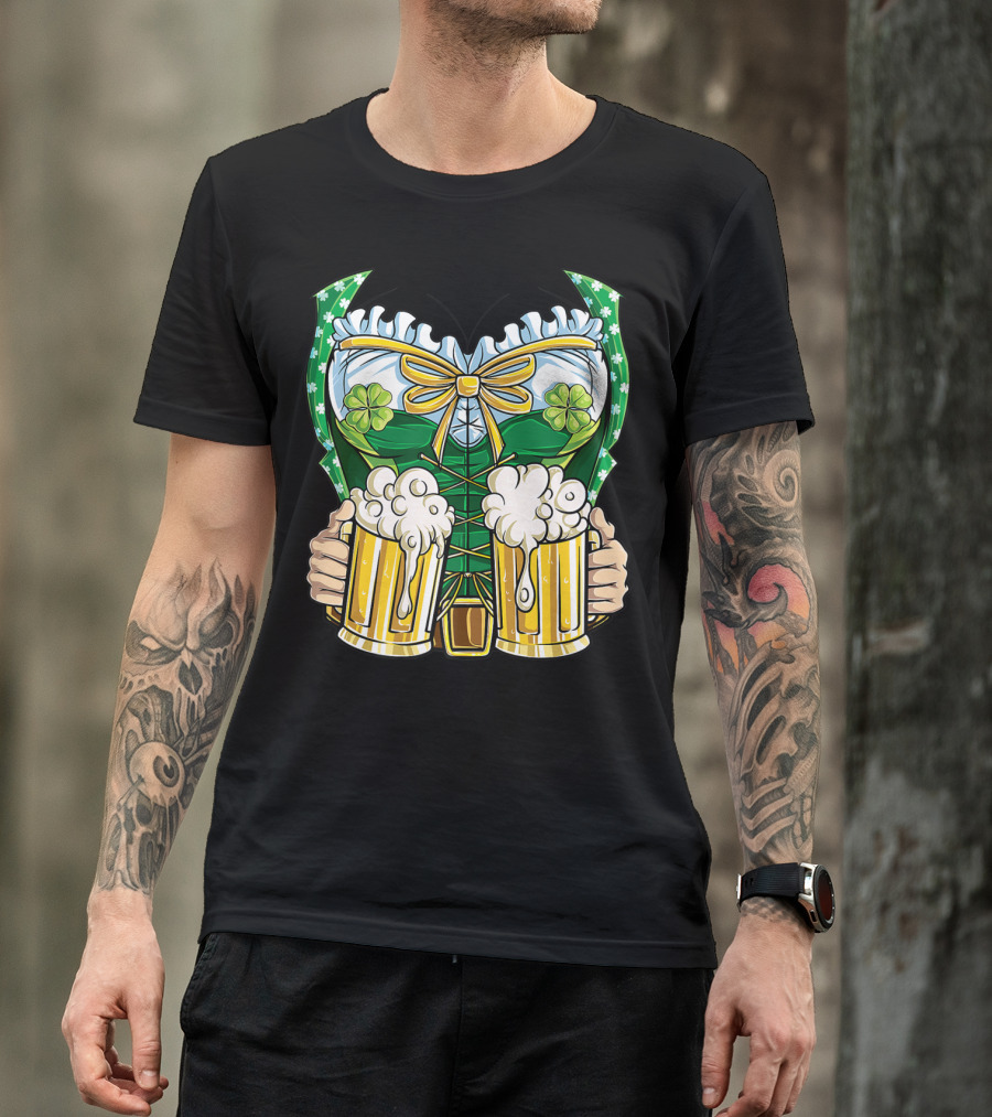 Leprechaun Girl Costume St Patricks Day Beer Clover Corset Women's Top T-Shirt