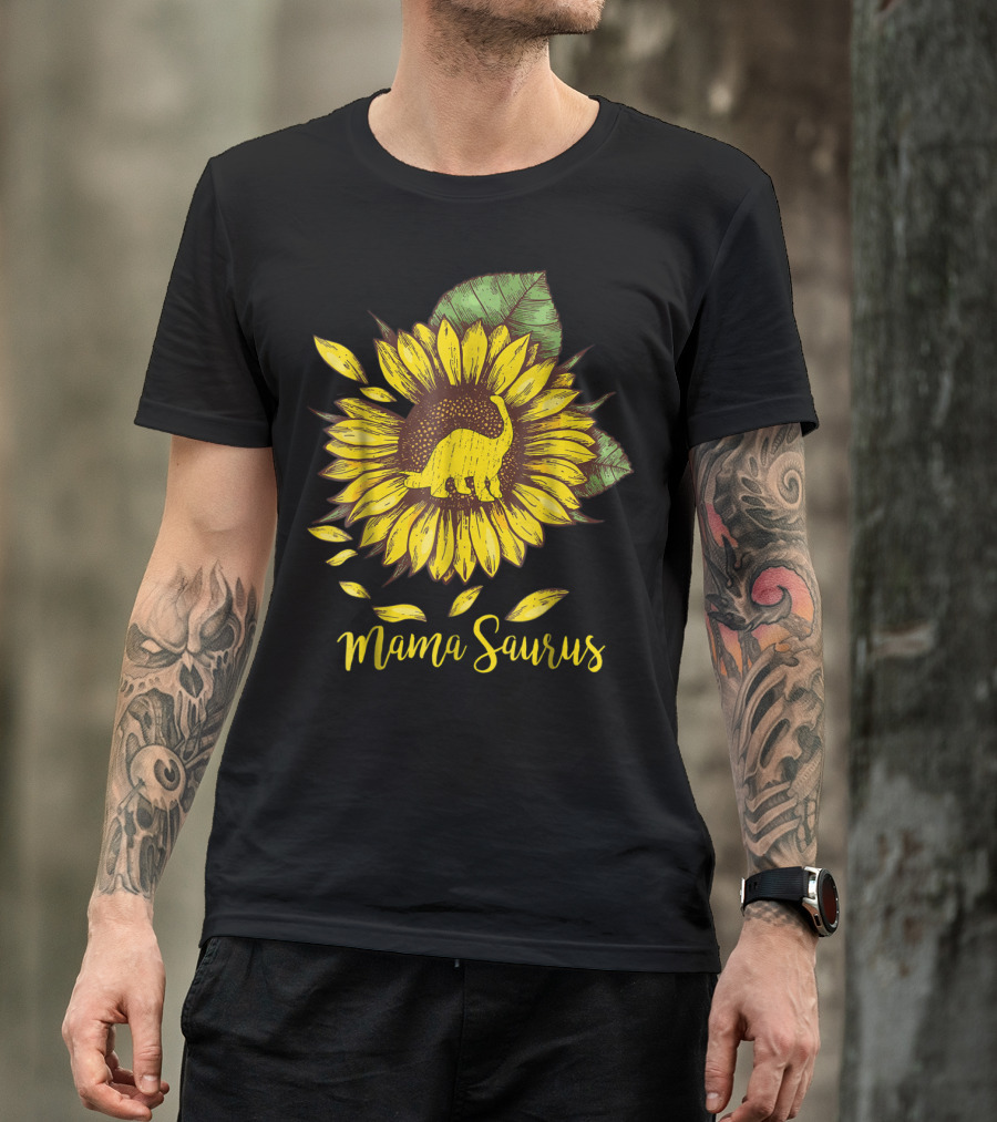 Mamasaurus Dinosaur Sunflower T-Shirt