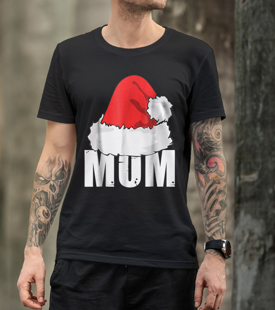 Mum Christmas Santa Hat Family Matching T-Shirt