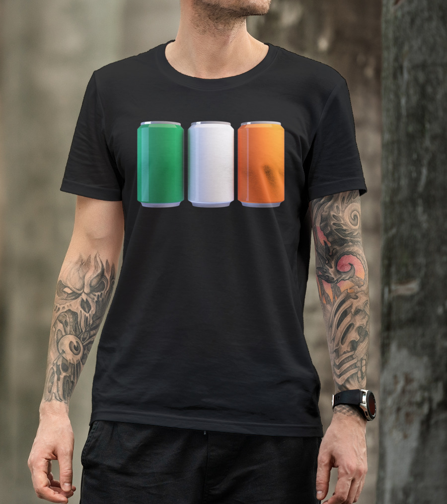 Irish Flag Beer Cans St Patrick's Day Ireland T-Shirt