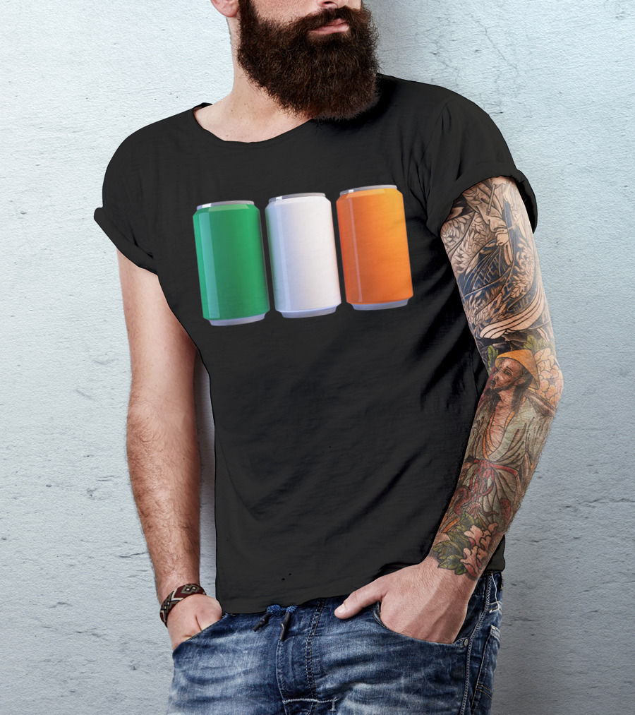 Irish Flag Beer Cans St Patrick's Day Ireland T-Shirt