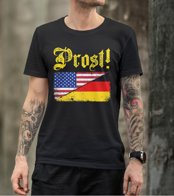 Prost German American Flag Oktoberfest T-Shirt