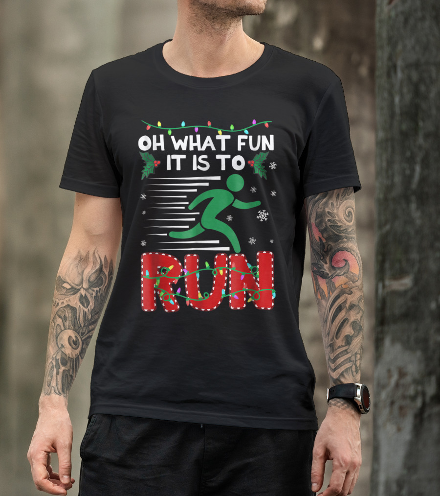 Oh What Fun It Is To Run Christmas Lights Snowflakes T-Shirt