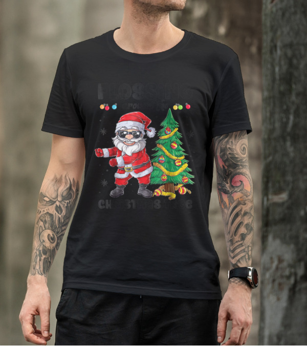 Flossing Around The Christmas Tree Santa Floss T-Shirt