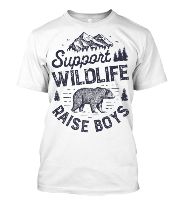 Support Wildlife Raise Boys Bear Mountain Nature T-Shirt