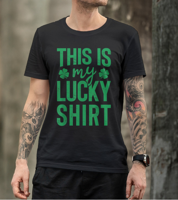This Is My Lucky Shirt St Patricks Day Clover Women Men T-Shirt
