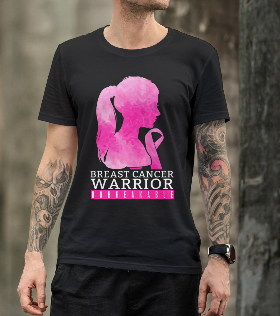 Breast Cancer Warrior Unbreakable Pink Ribbon T-Shirt