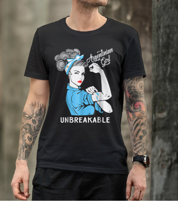 Argentinian Girl Unbreakable Vintage Style Empowerment T-Shirt