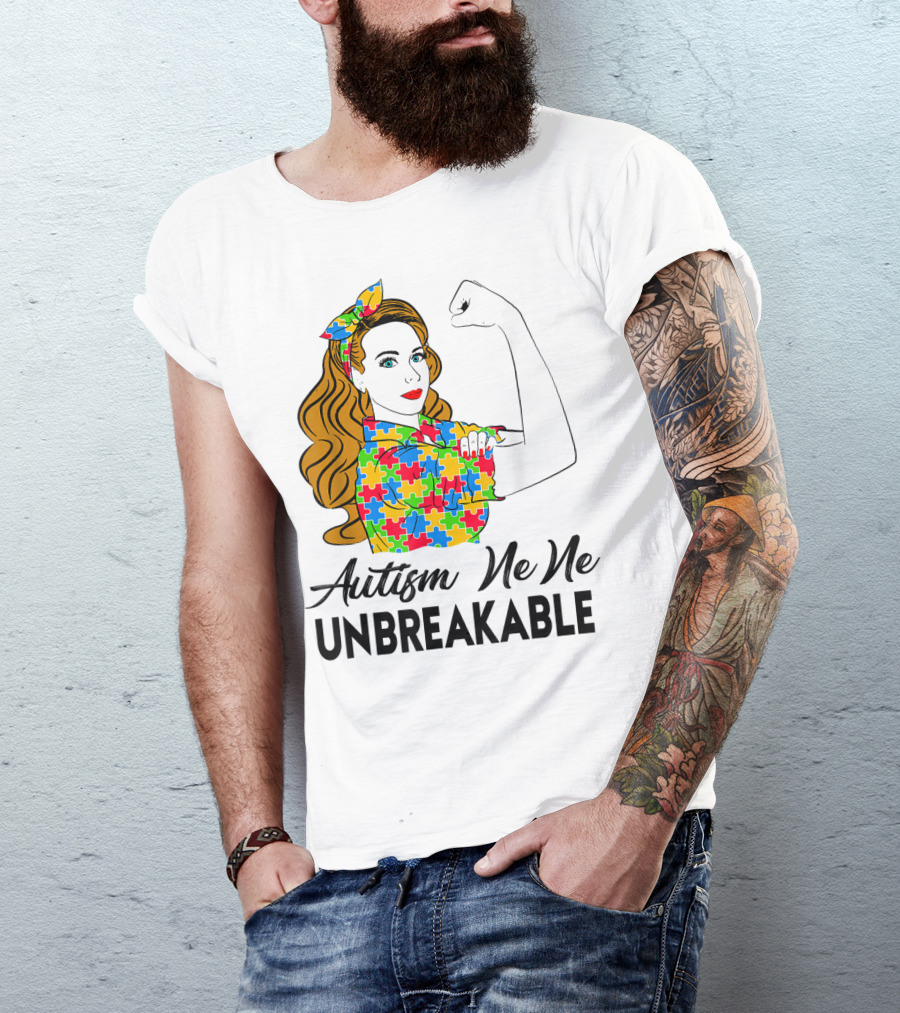 Autism Ne Ne Unbreakable Puzzle Piece Awareness T-Shirt