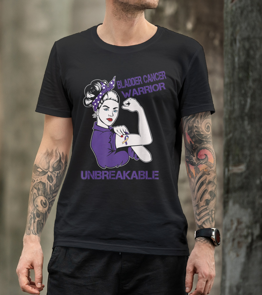 Bladder Cancer Warrior Unbreakable Strong Woman T-Shirt