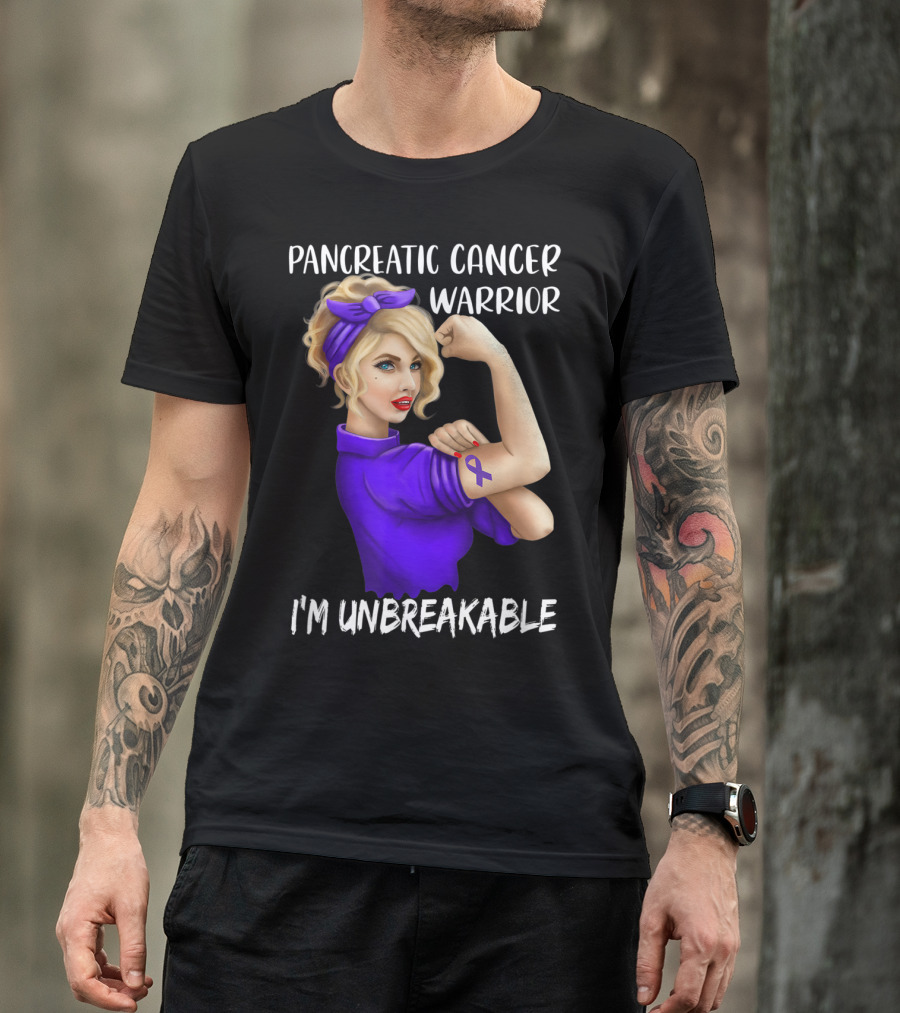 Pancreatic Cancer Warrior I'm Unbreakable T-Shirt