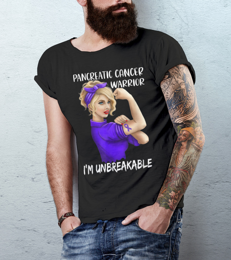 Pancreatic Cancer Warrior I'm Unbreakable T-Shirt