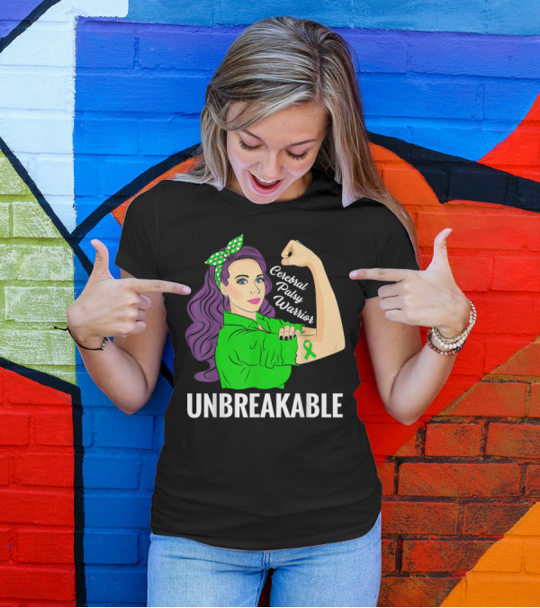 Cerebral Palsy Warrior Unbreakable Ribbon Strength T-Shirt