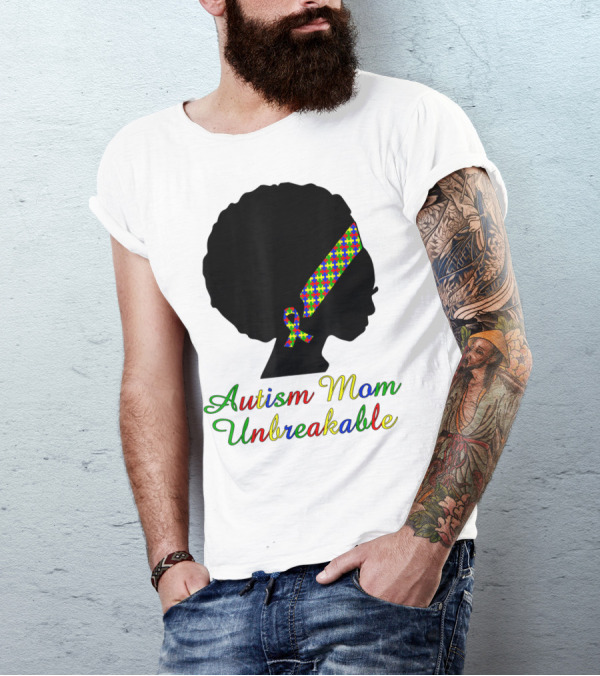 Autism Mom Unbreakable With Puzzle Ribbon Headband T-Shirt
