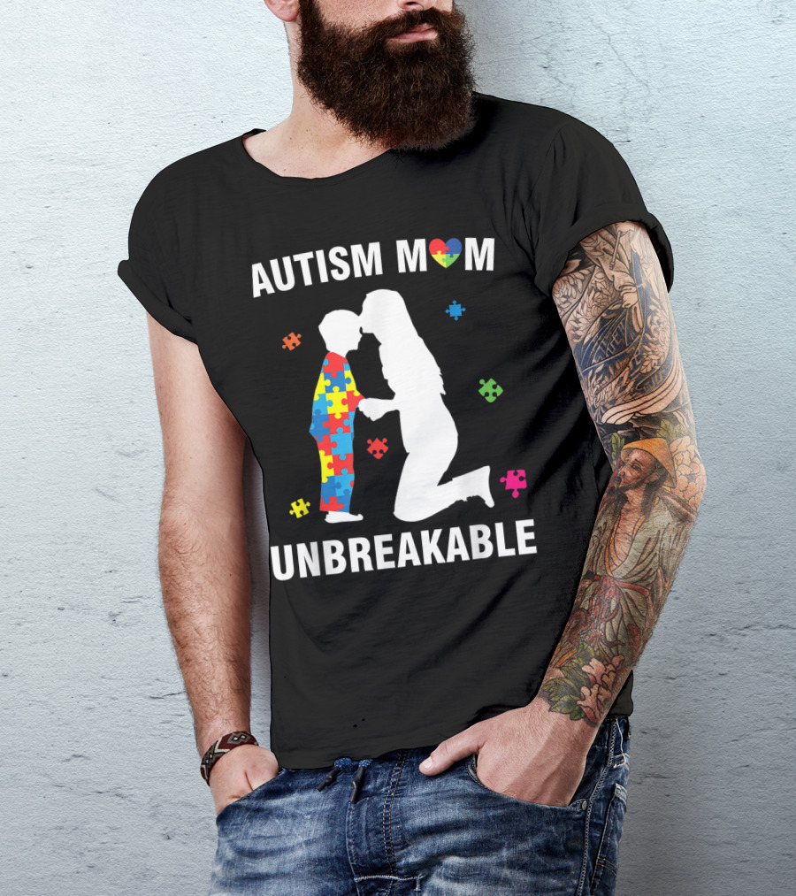 AUTISM MOM UNBREAKABLE PUZZLE HEART SUPPORT T-Shirt