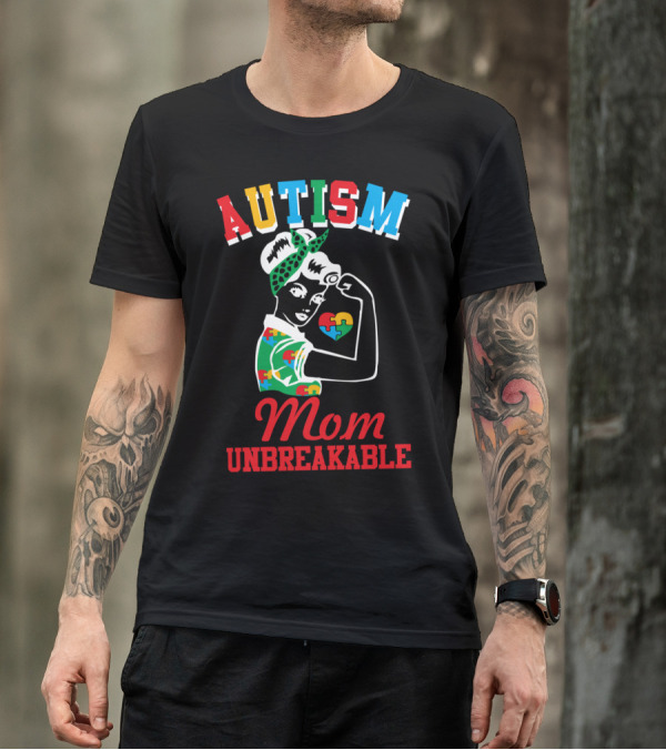 Autism Mom Unbreakable Puzzle Pieces Awareness T-Shirt