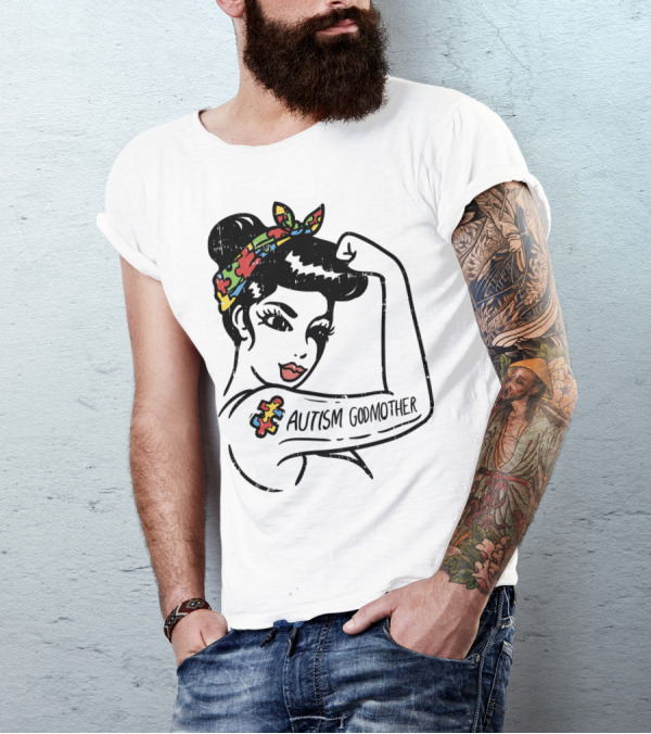 Autism Godmother Unbreakable Puzzle Piece Tattoo T-Shirt