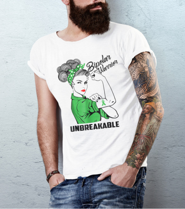 Bipolar Warrior Unbreakable Awareness Ribbon Empowerment T-Shirt
