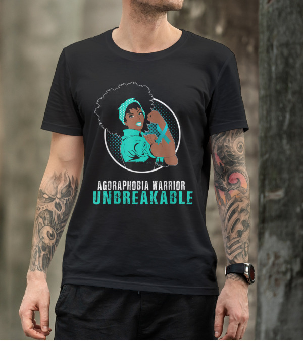 Agoraphobia Warrior Unbreakable Black Girl T-Shirt