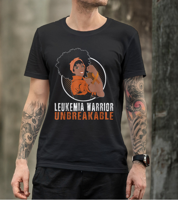 Leukemia Warrior Unbreakable Black Girl Heroic Strength T-Shirt