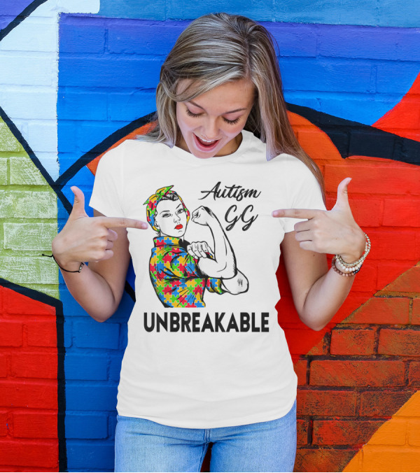 Autism Gg Unbreakable Autism Awareness Iconic Empowerment T-Shirt