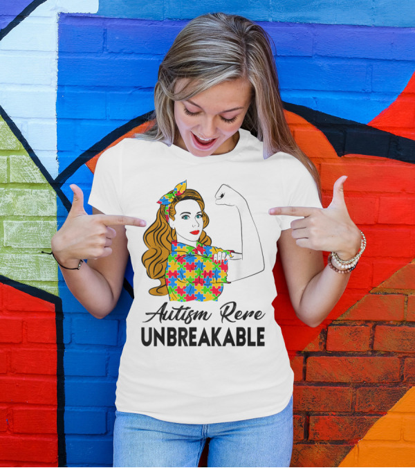 Autism Rere Unbreakable Rosie The Riveter Puzzle T-Shirt