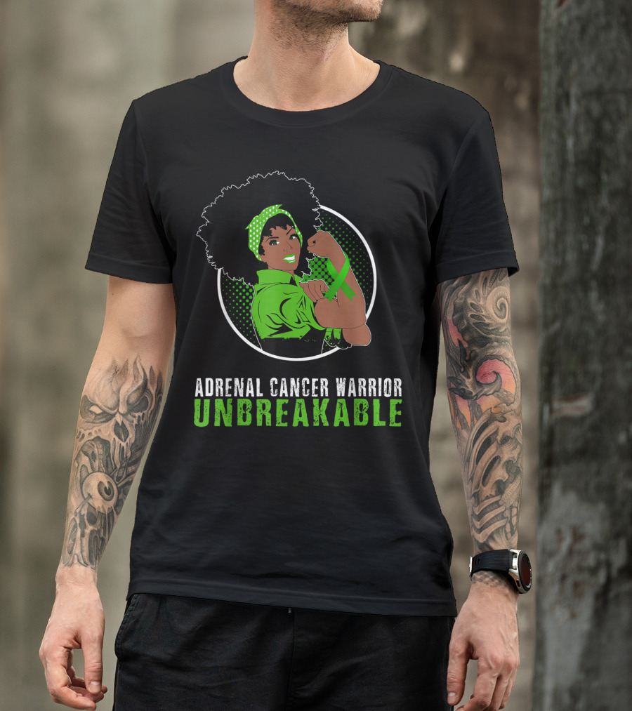 Adrenal Cancer Warrior Black Girl Unbreakable T-Shirt