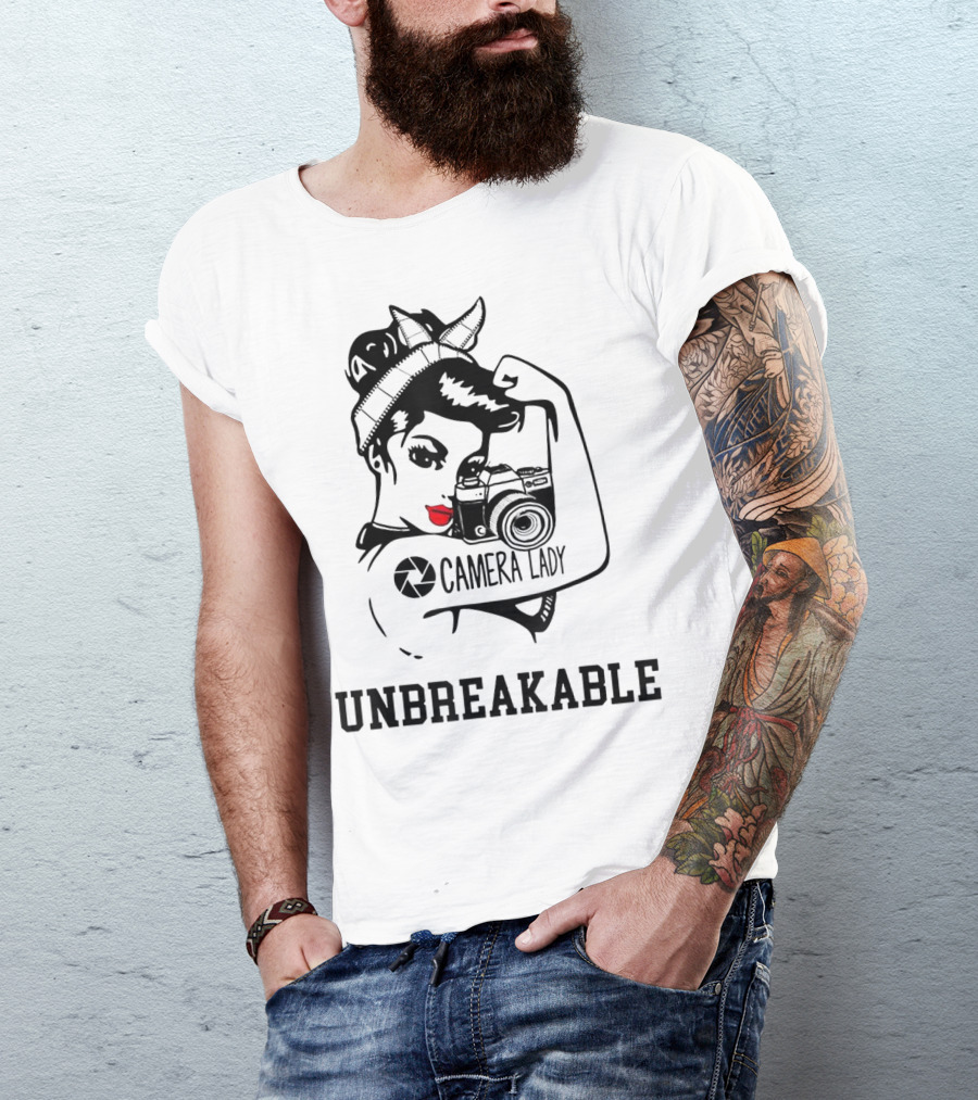Camera Lady Unbreakable Iconic Femme Strength T-Shirt