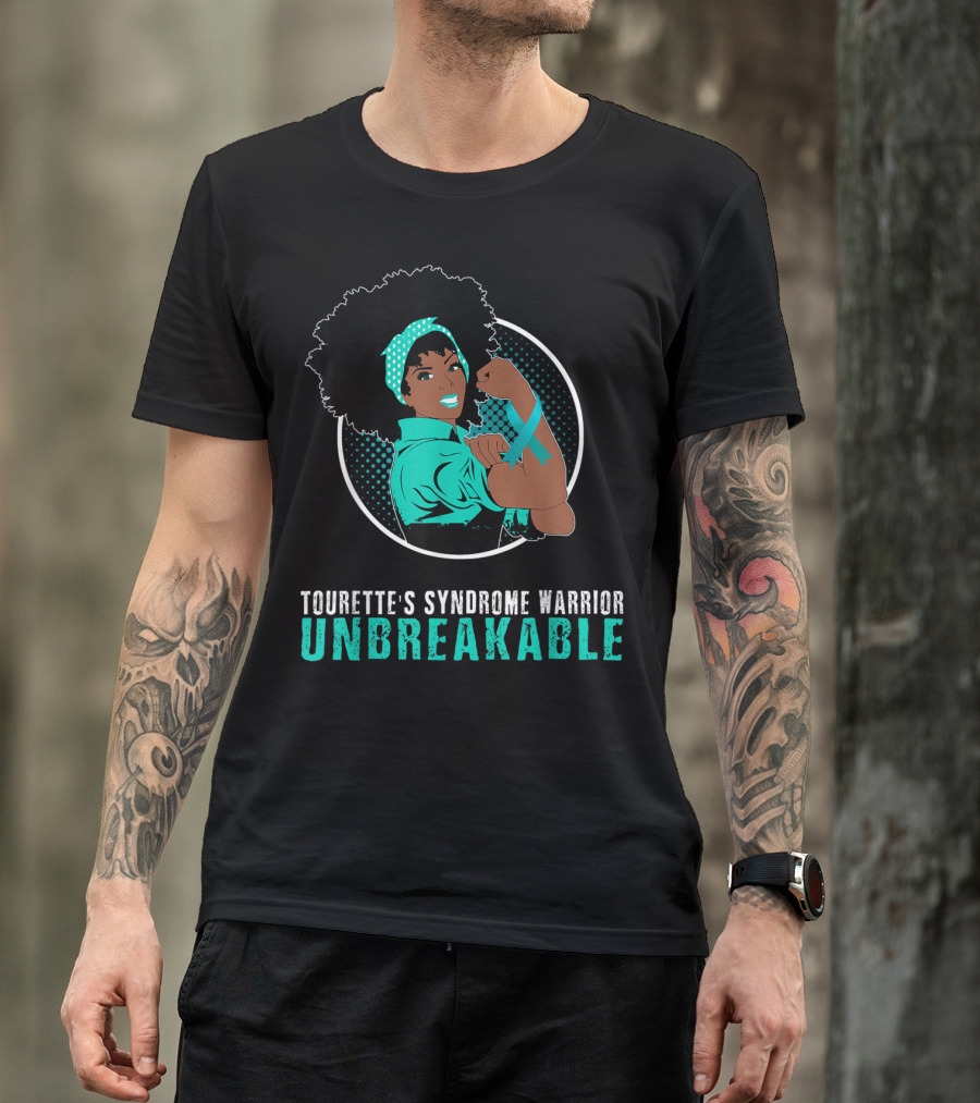 Tourette's Syndrome Warrior Unbreakable Black Girl T-Shirt