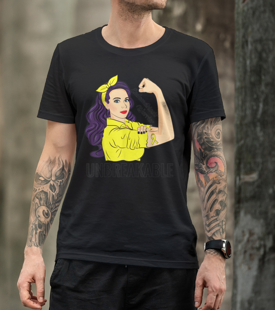 Endometriosis Warrior Unbreakable Awareness Yellow T-Shirt