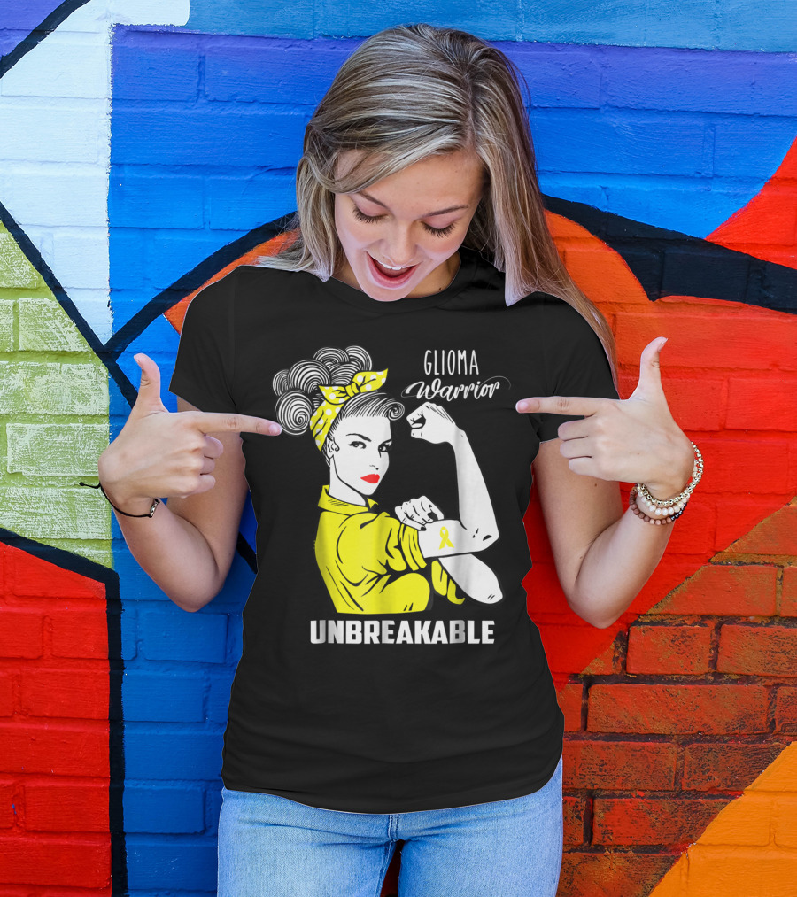 Glioma Warrior Unbreakable Awareness Ribbon T-Shirt