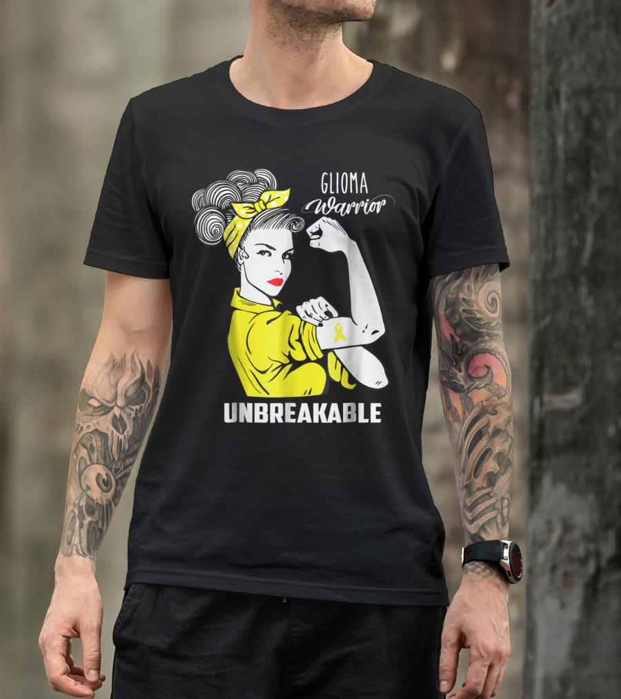 Glioma Warrior Unbreakable Awareness Ribbon T-Shirt